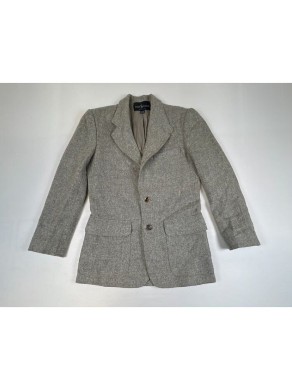 Vintage 90s Ralph Lauren Blue Label 100% Wool Blazer Womens Size 4 USA Made Gray